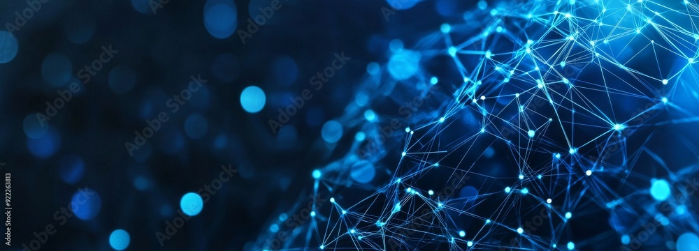 Poster an abstract digital background of hexagon points and lines. big data. an abstract technology science