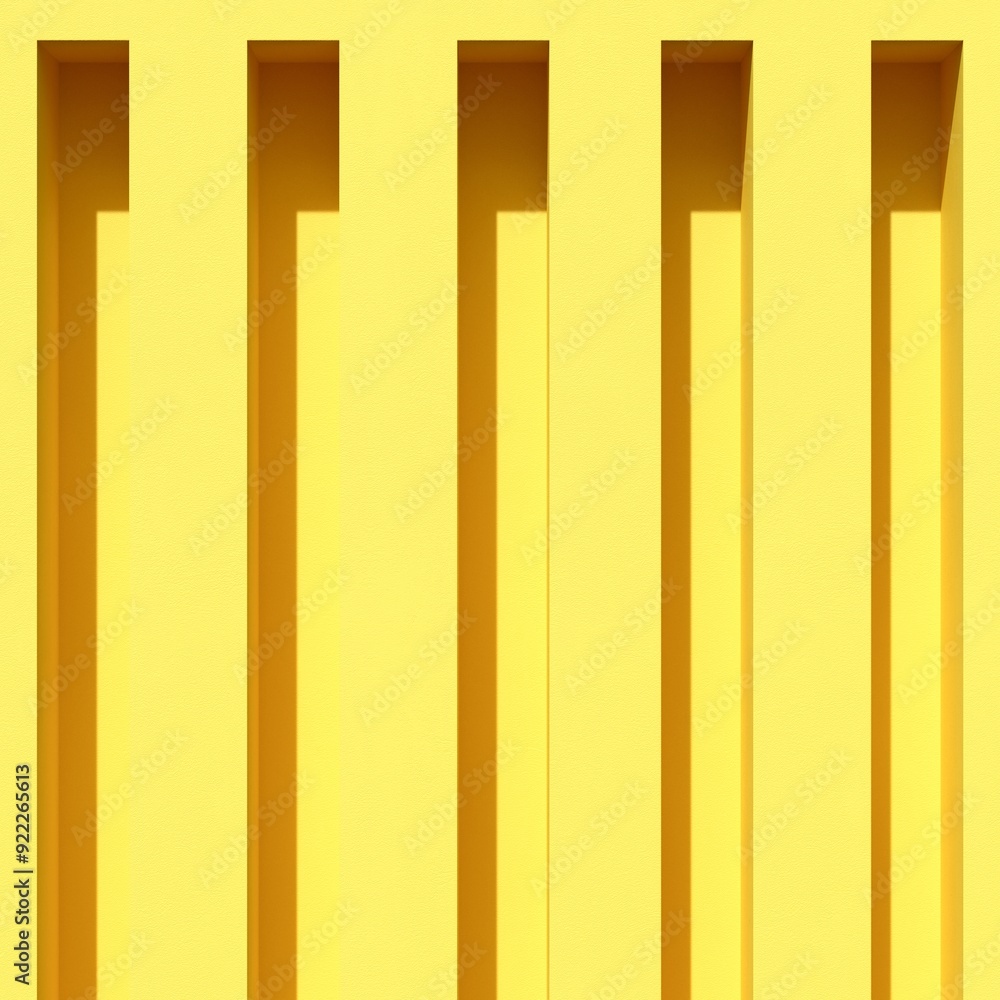 Poster yellow colors minimal arch building contrast blue sky with clouds. 3d rendering. minimal idea concep