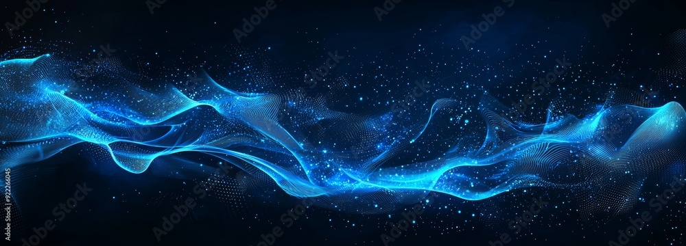 Aufkleber digital abstract background with data line connection. wave dynamic mesh background for big data tec