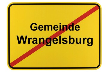 Illustration eines Ortsschildes der Gemeinde Wrangelsburg in Mecklenburg-Vorpommern