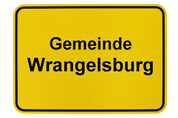 Illustration eines Ortsschildes der Gemeinde Wrangelsburg in Mecklenburg-Vorpommern