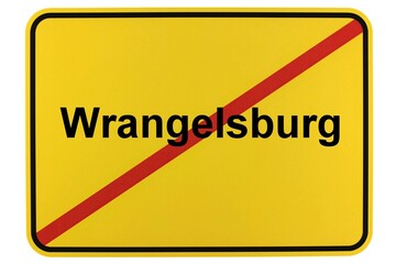 Illustration eines Ortsschildes der Gemeinde Wrangelsburg in Mecklenburg-Vorpommern
