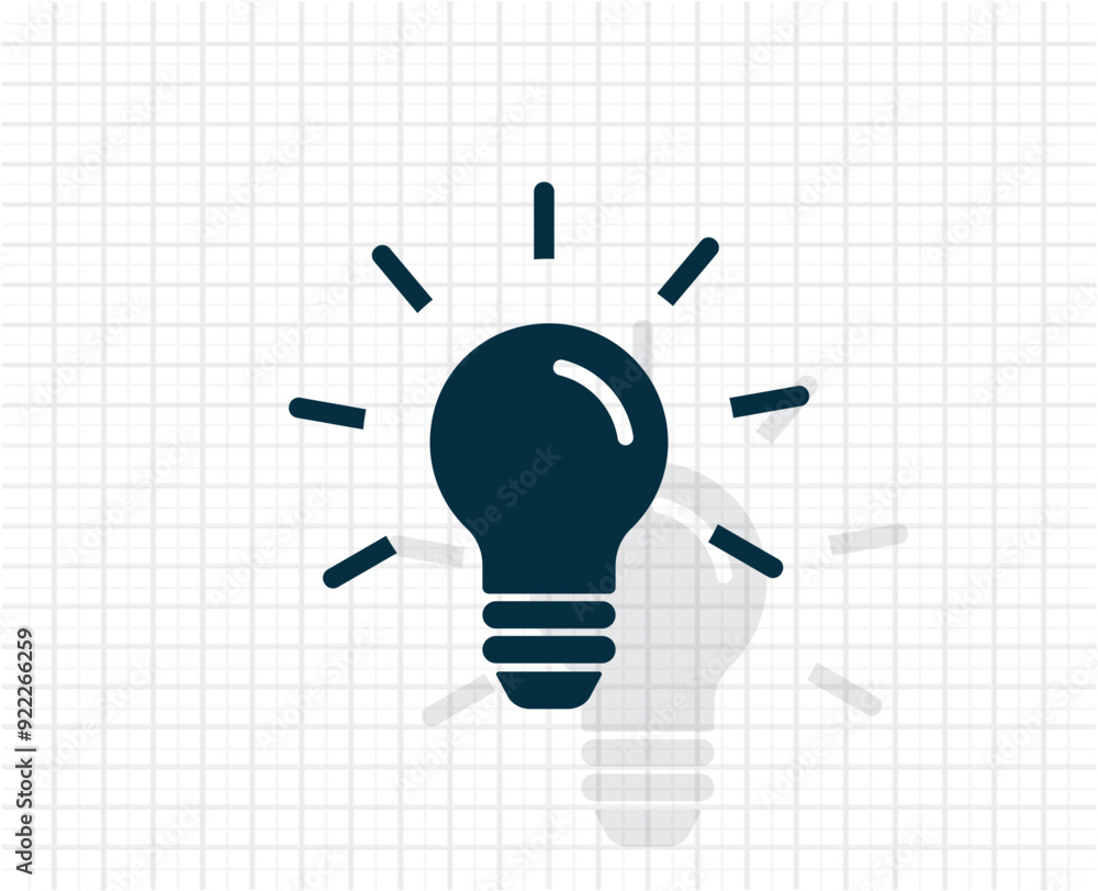 Poster Vector dark color icon with shadow on light checkered background