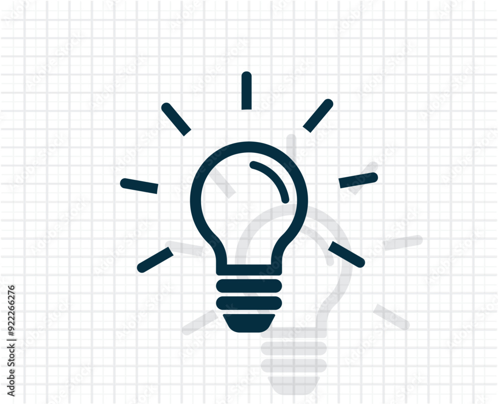 Poster Vector dark color icon with shadow on light checkered background