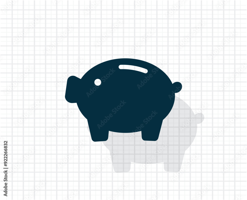 Poster vector dark color icon with shadow on light checkered background