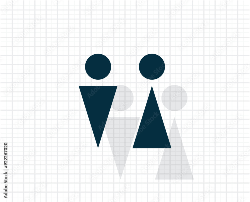 Poster vector dark color icon with shadow on light checkered background
