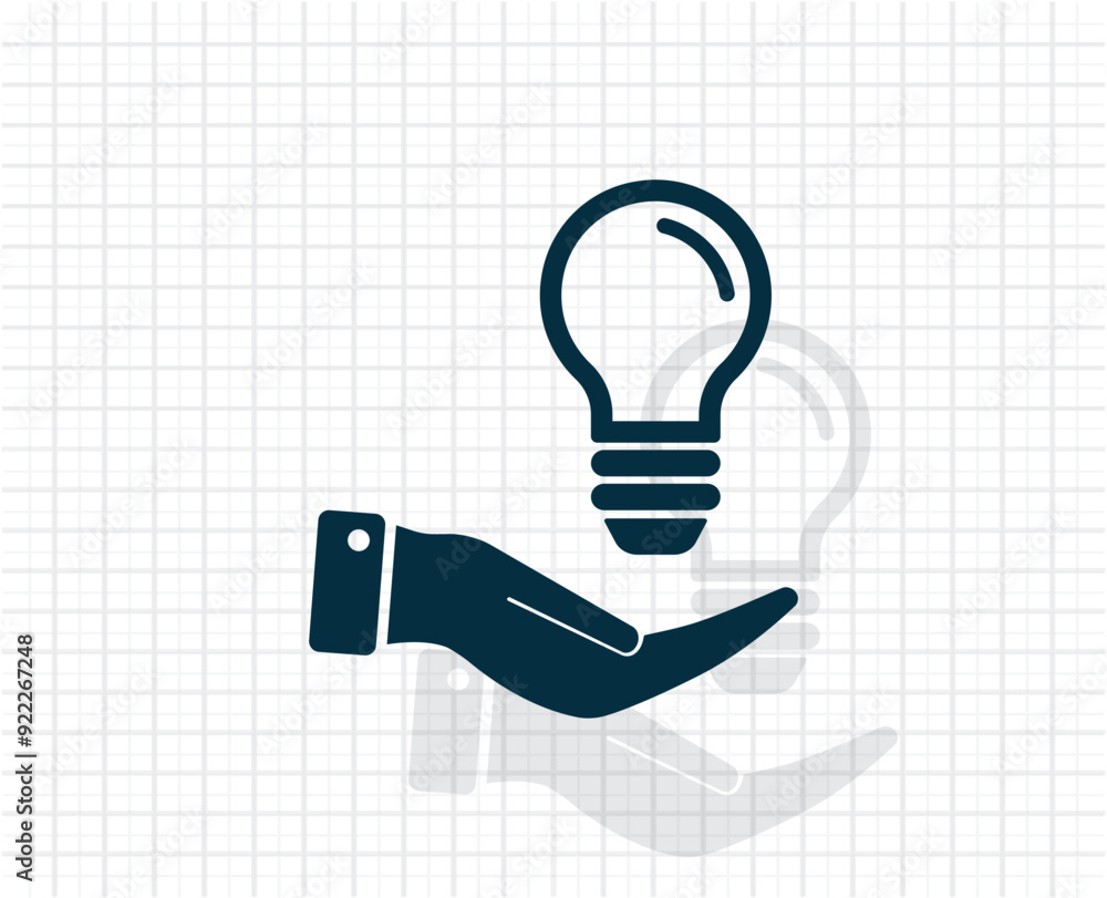 Poster Vector dark color icon with shadow on light checkered background