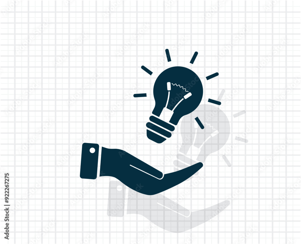 Poster vector dark color icon with shadow on light checkered background