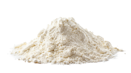 Isolated Pile of White Flour, No Background, Transparent Context