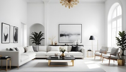 Photo interior modern design room 3d illustration