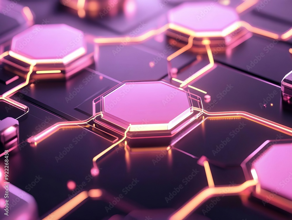Poster exploring the future a visually stunning quantum computing concept featuring a glowing grid and cutt