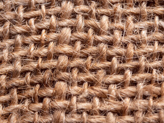 macro natural rough woven burlap texture surface