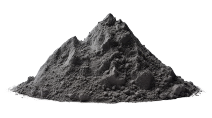 Isolated Black Powder Shaped Like a Mountain Without Background.