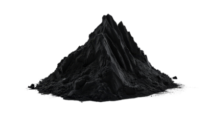 Black Powder Formed into a Mountain Shape Isolated without Background