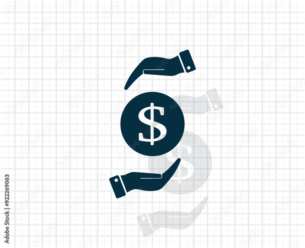 Aufkleber vector dark color icon with shadow on light checkered background