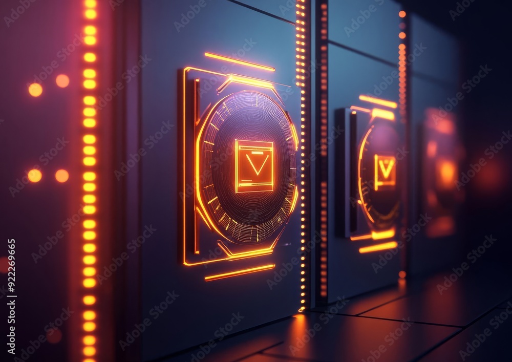 Poster exploring the future holographic data layers in sleek modern design for a cuttingedge aesthetic expe