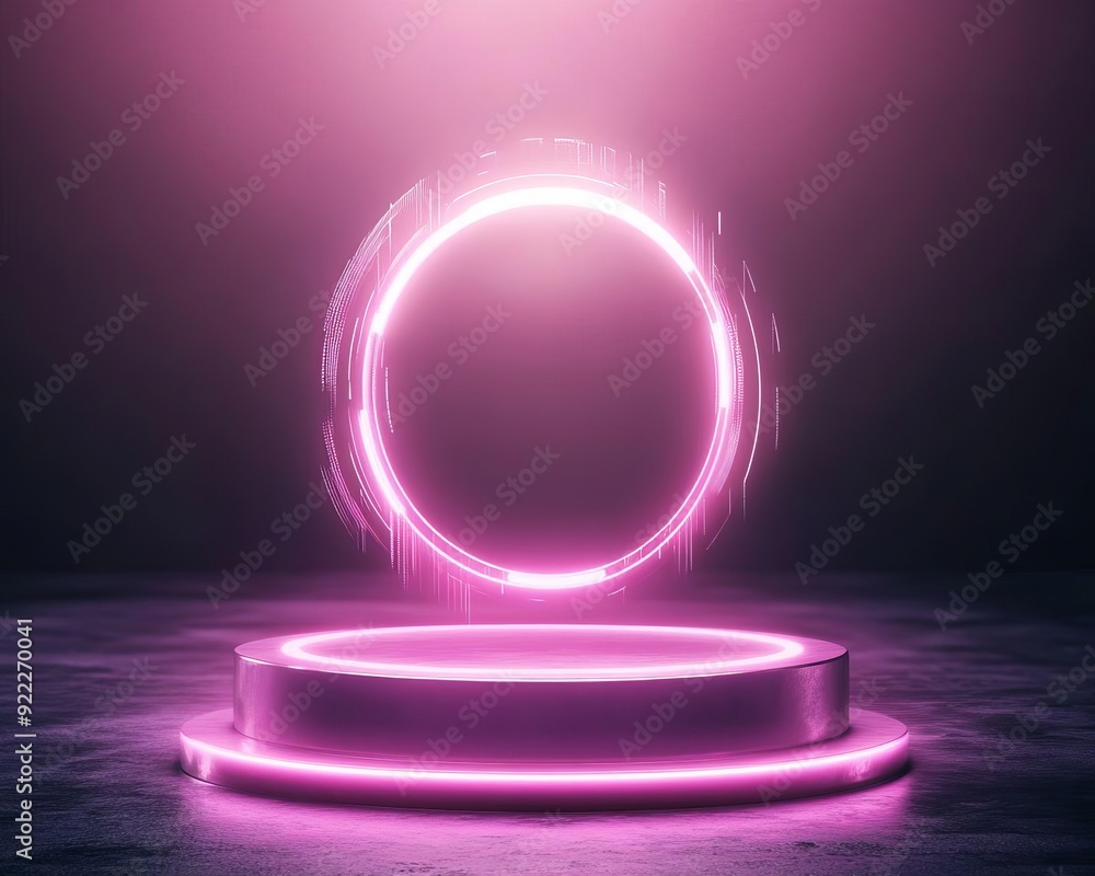 Poster exploring the future holographic digital layers in a dark neon aesthetic a fusion of tech innovation