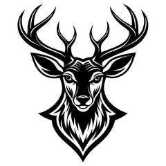 Deer Vector Silhouette Black Vector