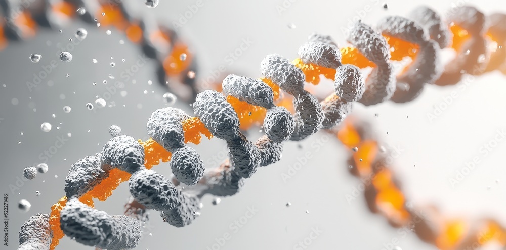 Wall mural stock photo of dna genome structure isolated on transparent background