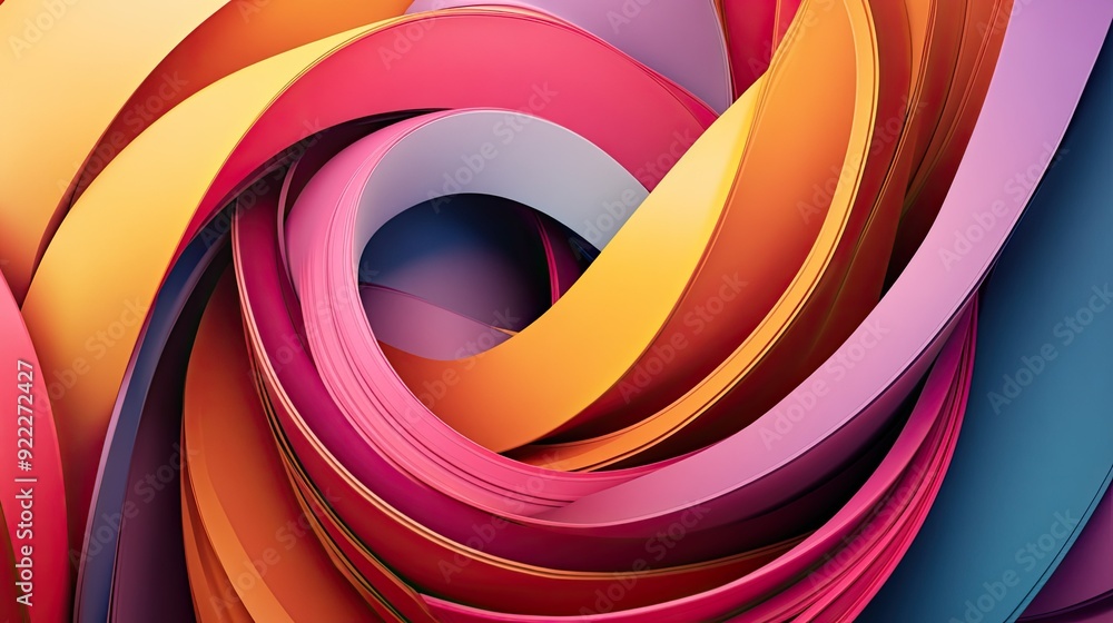 Poster captivating 3d colorful background with geometric shapes and smooth color transitions, perfect for m