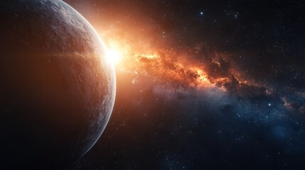 Planet with a Galactic Sunrise