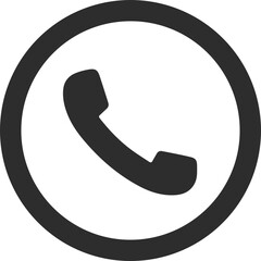 Call phone vector graphic circle icon. Silhouette of a speaking tube of an old landline wired Telephone.