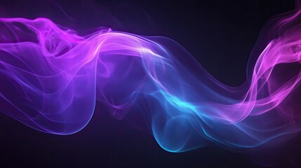 Obraz premium Delicate, purple and blue 3D smoke graphics, forming ethereal shapes on a black backdrop