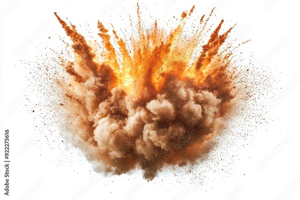Poster isolated explosion with transparent background - stock image