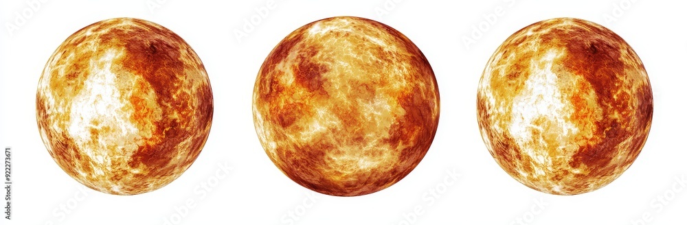 Poster an isolated set of scorched planets on a transparent background