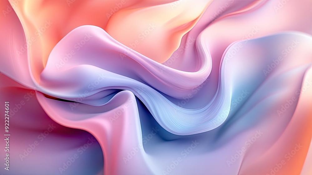 Poster elegant 3d colorful background with soft gradients and abstract forms, creating a soothing and aesth