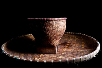 Baskets and trays made from traditional woven bamboo