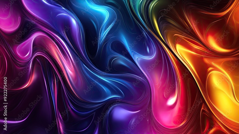 Poster gorgeous 3d colorful background with dynamic, flowing lines and a rich mix of hues creating a vibran