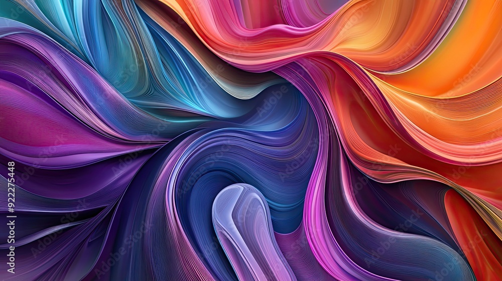 Poster gorgeous 3d colorful background with dynamic, wavy patterns and a rich mix of hues creating a vibran
