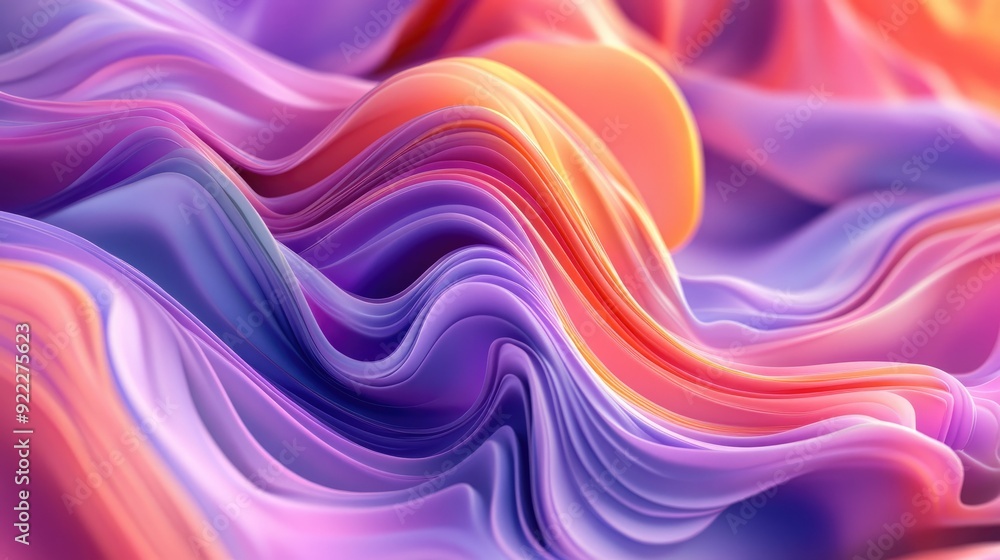 Poster gorgeous 3d colorful background with dynamic, wavy patterns and a rich mix of hues creating a vibran