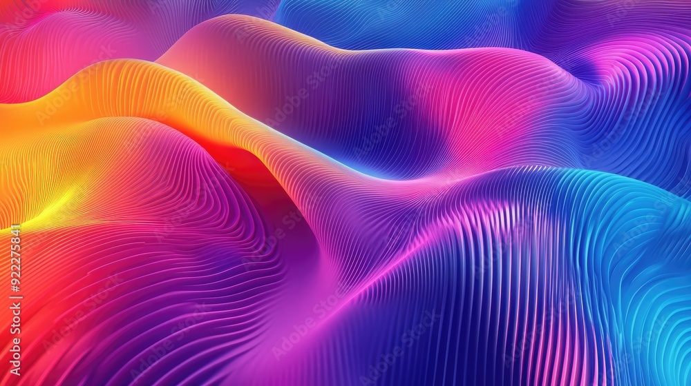 Poster mesmerizing 3d colorful background with vibrant gradients and geometric patterns, perfect for creati