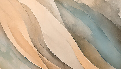 Abstract watercolor background in beige and green colors