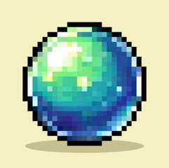 green bubble pixel art vector