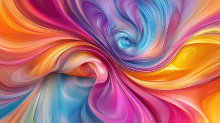 Obraz premium Stunning 3D colorful background featuring swirling, abstract patterns and vivid colors, perfect for visual projects