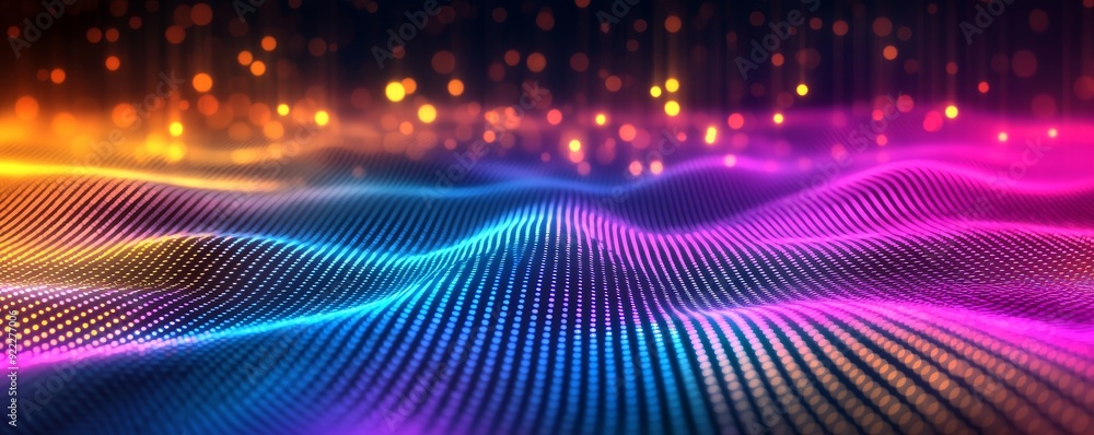 Poster background for digital processes, neural networks and stock, digital storage, sound and graphics, sc