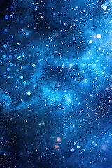 Obraz premium Abstract blue blurry unfocused sparkle glitter blue bokeh background wallpaper with copy space. Blue Christmas glitter design background.