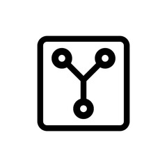 Flux capacitor icon in black, outline style and transparent background