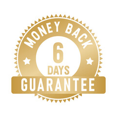 6 Days Money Back Guarantee | Money Back | Icon | Vector