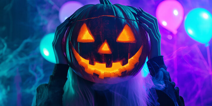 Leuchtende K&uuml;rbis Halloween Dekorationen leuchten gruselig im dunkeln