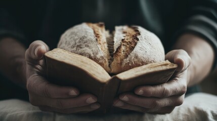 Give us this day our Daily Bread - Bible Passage of The Lord's Prayer Illustrating Christian Principles of Simplicity in Life, Faith, and Reliance on God