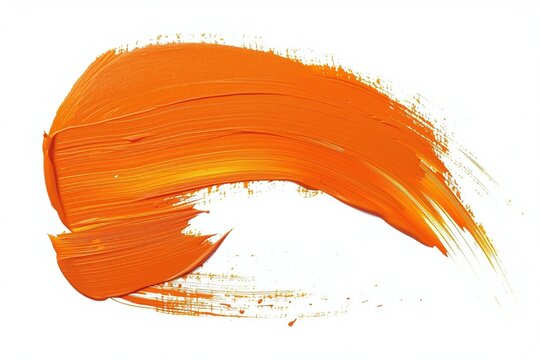 Mit einem Pinsel grob verstrichene Orangene Farbe 