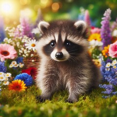 Obraz premium Niedlicher Waschbär 