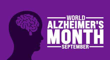 World Alzheimer's Month is observed every year in September. Holiday concept. Template for background, banner, card, poster, placard, design template with unique shapes with standard color.