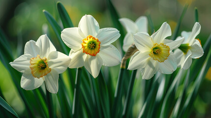 Fototapeta premium white daffodils