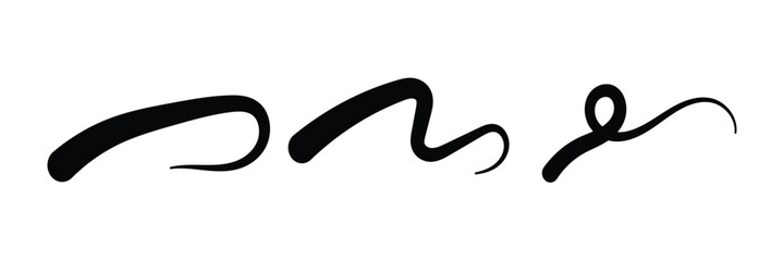 Set of Swoosh vector. Hand drawn swoosh elements, and swoop underline typography tails shape in flat styles. Set of ribbons. Design concept element collection in eps 10.