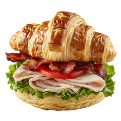 Croissant Sandwich with Turkey, Bacon, Lettuce, and Tomato